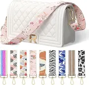 Gukeniu Wide Shoulder Strap Purse Strap Adjustable Replacement Crossbody Handbag Extender Bag Belt, Pink Flowers