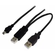 [AT-USB-AM-AMMBM] USB 2.0 Y Splitter Cable - Type A Male to Mini B 5 pins 1m + USB Type A