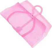 NOLITOY Dirty Clothes Travel Bag Mesh Hanging Shower Storage Bag for Easy Access Sturdy Hook for Bathroom Travel Use Multi Purpose Clothespin and Cosmetic Organizer Easy to Clean