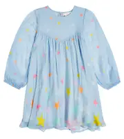 [Stella McCartney Kids] Stella McCartney Kids Printed silk chiffon dress Y 4 blue