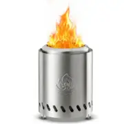 Auseo Tabletop Fire Pit Low Smoke Outdoor Mini Fire Compact & Portable Dual Fuel