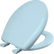 Durable Round Toilet Seat in Dresden Blue - Soft Close with Easy Clean Hinges