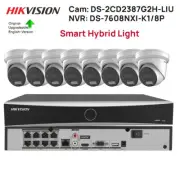 Hikvision 8CH 4K 8MP IP Camera CCTV Security System ColorVu IR MIC Hybrid Light