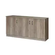 Maestro Furniture Andy Wooden 3-Doors Credenza Sideboard Office Storage Cabinet Rustic Oak