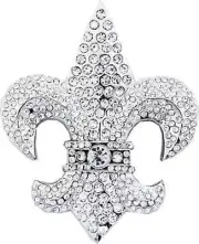 Fluer de lis Belt Buckle Cowgirl SilverStone Iced Style Metal Men Women Fashion