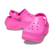 CROCS BELLA PLATFORM SLING BACK CLOG HIGH HOT ELECTRIC PINK WOMENS 6 NEW IN BAG