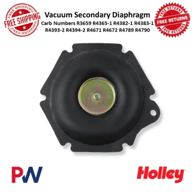 Holley Carburetor Vacuum Secondary Diaphragm, Viton, Black, Universal #135-6