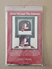DOWN THROUGH THE CHIMNEY Santa Claus Christmas Applique Pattern FREE SHIP
