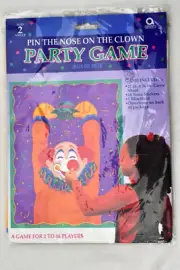 Vintage Pin The Nose On The Clown Party Game New Sealed Birthday Party Amscan