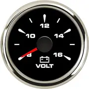 ACAECMGGFP 52mm Marine Boat Car Voltage Gauge Auto Voltmeter Waterproof IP67 Voltmeter Indicator with 8 Color Backlight 12V 24V Voltmeter(BS 8-16V)