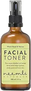 Neemli Naturals Witch Hazel & Vetiver Facial Toner, Hydrates and Soothes Acne Prone Skin, Alcohol Free Chemical & Preservative Free, 100ml