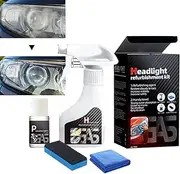 Auto Headlight Restorer - 180ml Headlight Scratch Remover with Rag and Brush,Weatherproof Scratch-Resistant Cleaning Tool for Automobile Maintenance Refurbishment