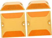 4pcs Dual Sided Reflective Road Studs Durable Highway Markers for Enhanced Safety High Visibility Plastic Driveway Reflectors Fluorescent Pavement Indicators