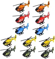 Kisangel Educational Helicopter Toys for Boys and Girls 12pcs Pull Back Power Helicopters Playthings Toddlers Birthday Random