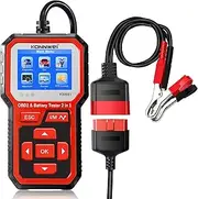 Kw681 Car&Motrocycle Battery Tester & Obdii Diag Tic Scanner Tool 2 in 1 Multicolor