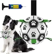 Mumoo Bear Dog Ball Dog Soccer Ball with Grab Tabs Interactive Dog Toys Herding Ball for Dogs Rubber Ball Dog Balls for Small & Medium Dogs Jolly Balls for Dogs