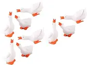 RORPOIR 9pcs Ornaments Giant Goose Backyard Decor Outdoor Goose Outfit Duck Costume Geese Pigeon Figurines Concrete Goose Statue Goose Mini Potted Plant Animal Decoration White Resin