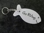 Fish Shaped "Go RVing" Floating Key Chain