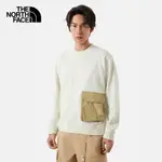 THE NORTH FACE M HYBRID POCKET CREW 男 圓領大學T NF0A87UTQLI 米白