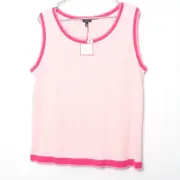 Talbots Woman Peach Pink Round Neck Sleeveless Cotton Blend Knit Top NWT 2x