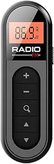 Aswalling Rechargeable Portable 76-108MHZ Radio Receiver with Backlight LCD Display Wired 3.5mm Headphones
