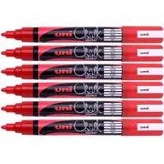 Uni-Ball 6 Pack Chalk Marker Bullet Tip 2.5mm (Red)