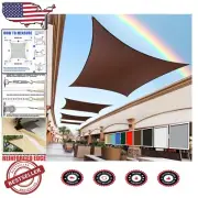 Water-Resistant Brown Rectangle Sun Shade Sail 12' x 18', Custom Sizes Available