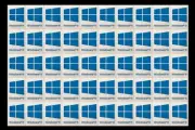 50 PCS Sticker for window 11 Badge Logo Decal Cyan Color 16mm x 23mm