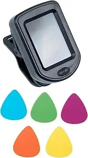 BIUDECO 1 set Guitar Tuner with Picks Durable Electric Tuning Tool for Guitar Violin Ukulele and Bass Players Ergonomic Design for Comfortable Use Random Color