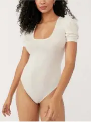 NWT Free People So Fresh One Piece Bodysuit Size Large Dust Storm Ivory
