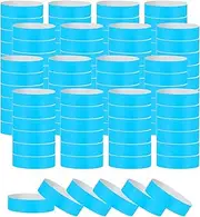 uxcell Paper Wristbands for Events, 1200 Pack Neon Party Wrist Bands, Colored Waterproof Concert Identification Wristbands Hand Bands for Bar Entrance Admission Light Blue