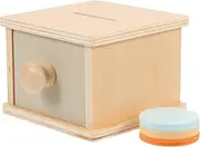 KOMBIUDA Toys for Boys and Girls Educational Coins Box Wooden Fine Motor Skills Toy for Toddlers 1-3