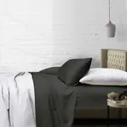 Bedding King 1000TC Cotton Rich Stripe Sheet Set - Charcoal Queen