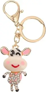 [SAFIGLE] 1pc Cow Pattern Key Ring Cute Car Pendant Decorative Key Chain for Handbag present for Friends Family for Weddings Birthdays Christmas Valentine Day Random Color