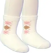 [Baby Story] Crew Socks argyle check off your hard specification made in Japan 9cm - 12cm pink