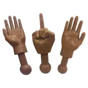 Tiny Hands 4.5-Inch Novelty Toy | Left and Right + Middle Finger Hand Deep Brown