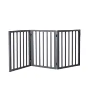 Wooden Pet Gate Dog Fence Retractable Barrier Portable Door 3 Panel