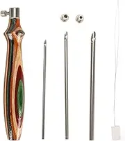 Adjustable Punch Needle, Wooden Embroidery Pen Punch Needle Set, Handcraft Embroidery Pen Tool with Fixator for Sewing Stitching, Great DIY Crafts