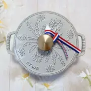 Staub Enameled Pot Wa-NABE Margaret Campagne S size 16cm Cast Iron