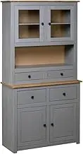 Highboard Grey 93x40.5x180 cm Solid Pine Panama Range Storage Furniture