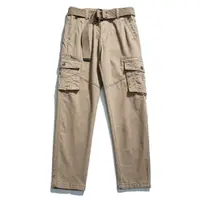 在飛比找樂天市場購物網優惠-德國二戰工裝長褲男 戶外硬漢獵裝軍迷戰術大碼多袋長褲贈送腰帶