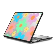 MacBook Pro 14-inch (M1 - M4) Impact Case Transparent Floral Pastel Colors 70s Retro Flower Power