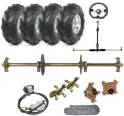 810mm ATV Go Kart Rear Axle Kit 8" Wheels Steering Hub Assembly Brake Quad bike
