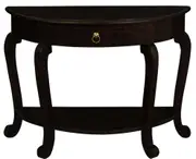 Emilie Cabriole Leg 1 Drawer Half Round Entry Table (Chocolate)