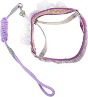 CORHAD Pet Harness and Leash Set for Small Dogs and Kittens Secure Design with Enhanced Security for Walking and Travel Knitted Flower Pattern
