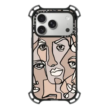 iPhone 17 Pro Bounce Case MagSafe Compatible FACE MOSAIC SKETCH 4 DARK SKIN IPHONE, ABSTRACT MINIMAL PEOPLE MEN ILLUSTRATION COOL DAD By Ebi Emporium