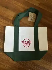 NEW Trader Joe’s Mini Canvas Tote Bag Green