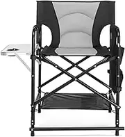 OmySalon Directors Camping Chair with Side Table Storage Bag, Foldable Camping Chair for Aritist & Client (22in)