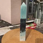430g Trolleite Crystal Tower Point Obelisk Natural Rare Blue Quartz Healing
