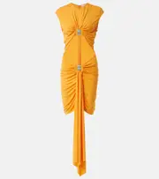 [Christopher Esber] Christopher Esber Duo Bezel cutout jersey minidress AU 8 yellow